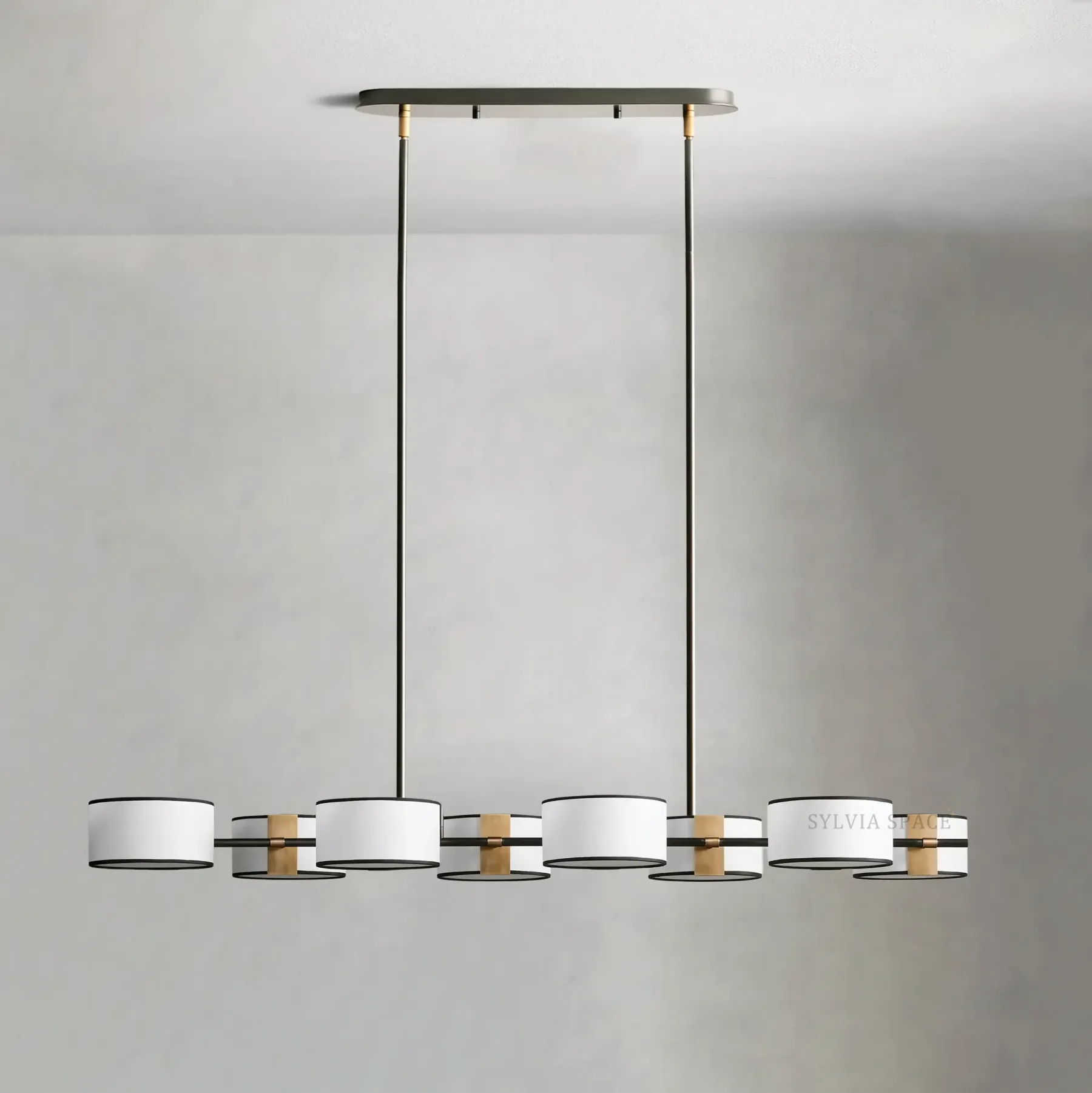 Daphne Linear Linen Chandelier