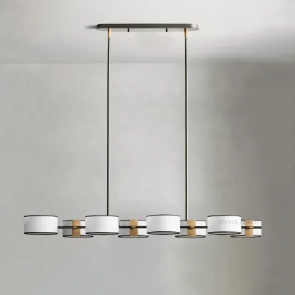 Daphne Linear Linen Chandelier
