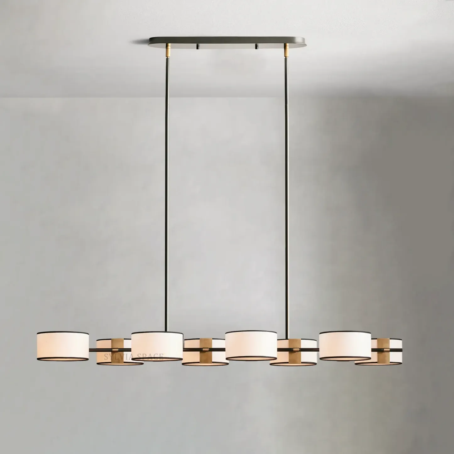 Daphne Linear Linen Chandelier