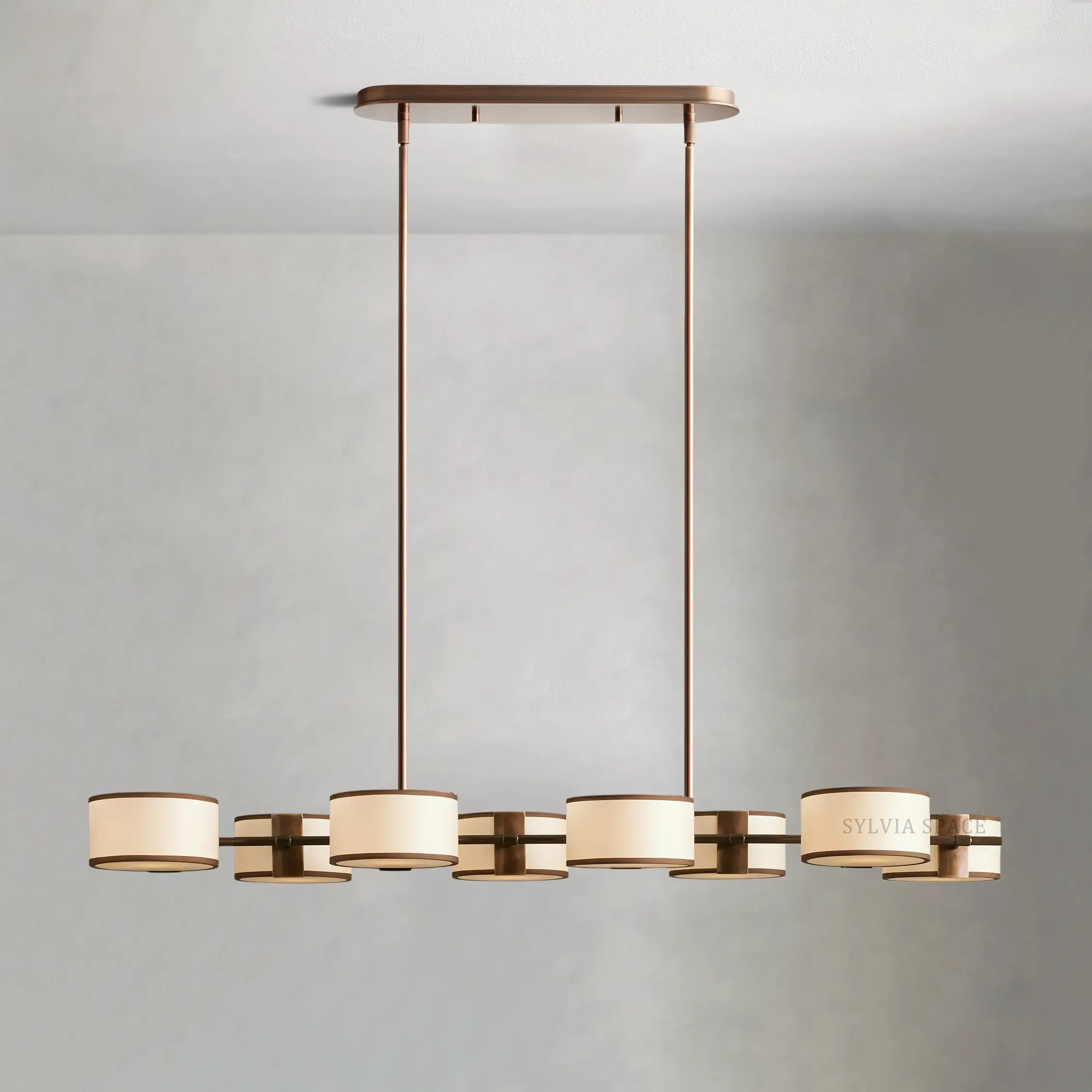 Daphne Linear Linen Chandelier