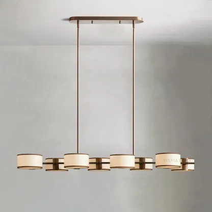 Daphne Linear Linen Chandelier