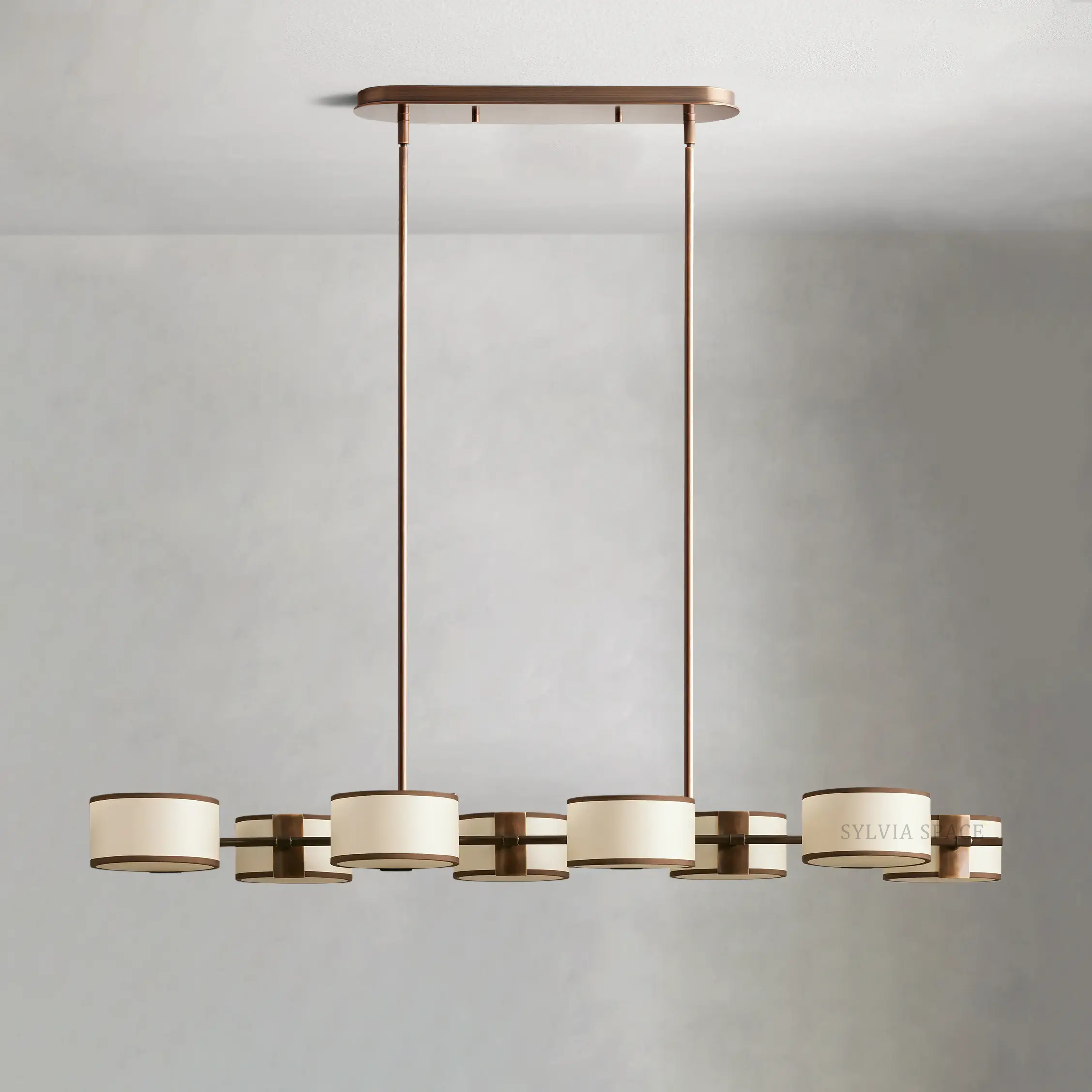 Daphne Linear Linen Chandelier