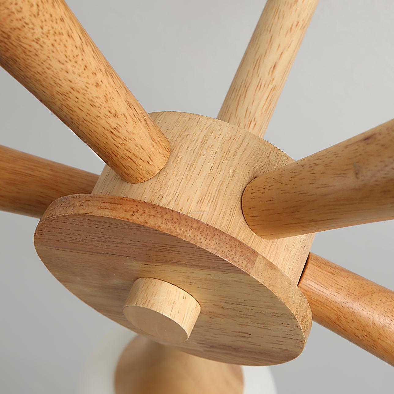 Wooden Nera Chandelier with 3/4/5 heads-Sylvia Space