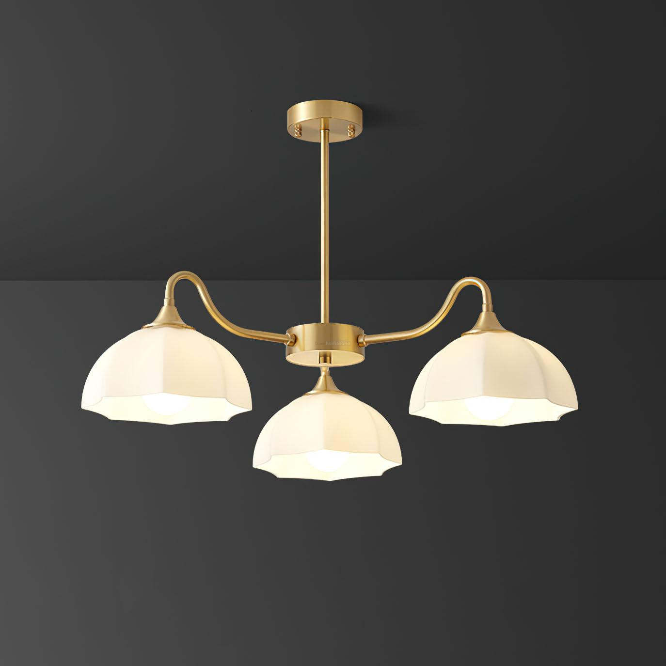 Octagonal Glass Bowl Chandelier with 3/5/8 heads-Sylvia Space