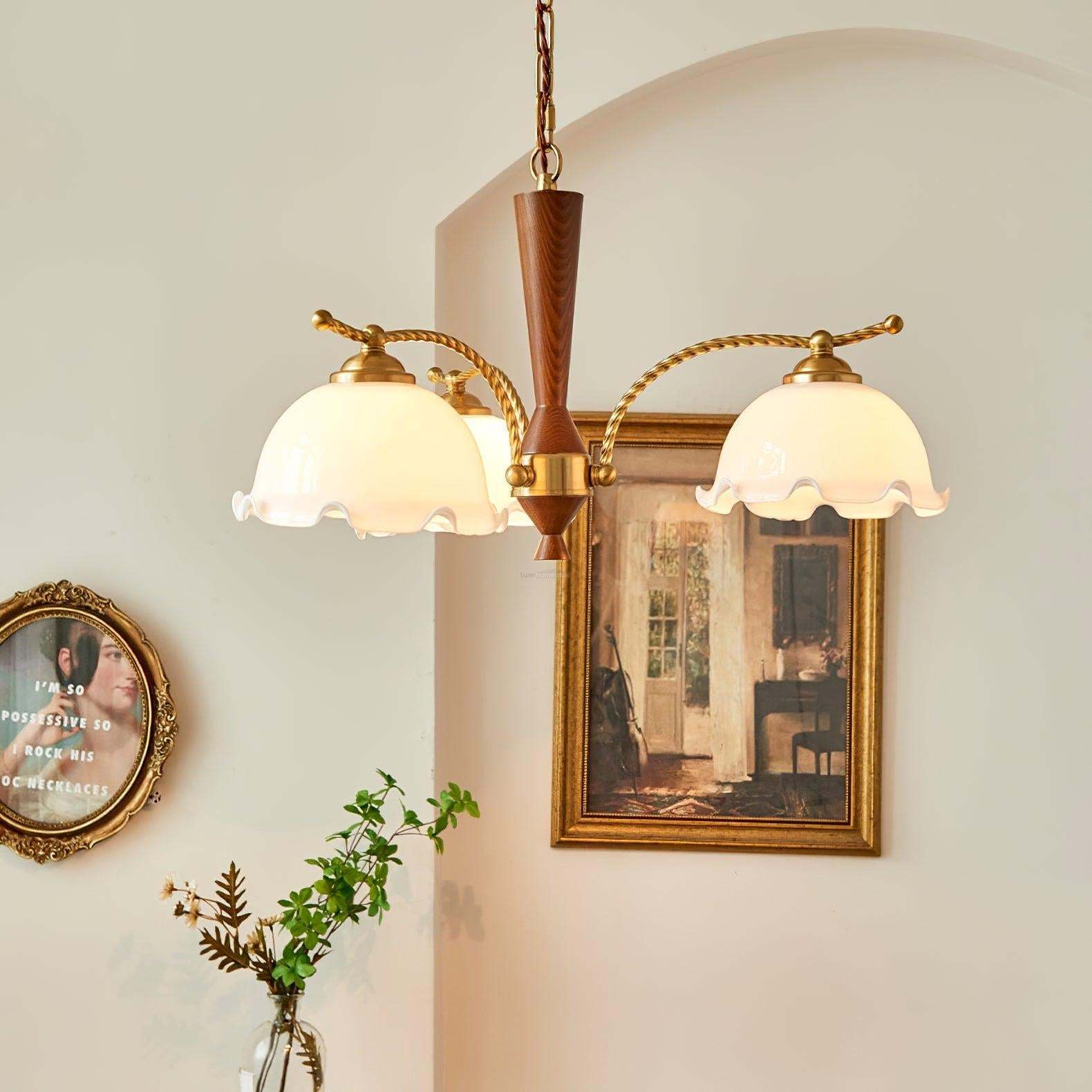 Milky Flower Chandelier ∅ 27.6″-Sylvia Space