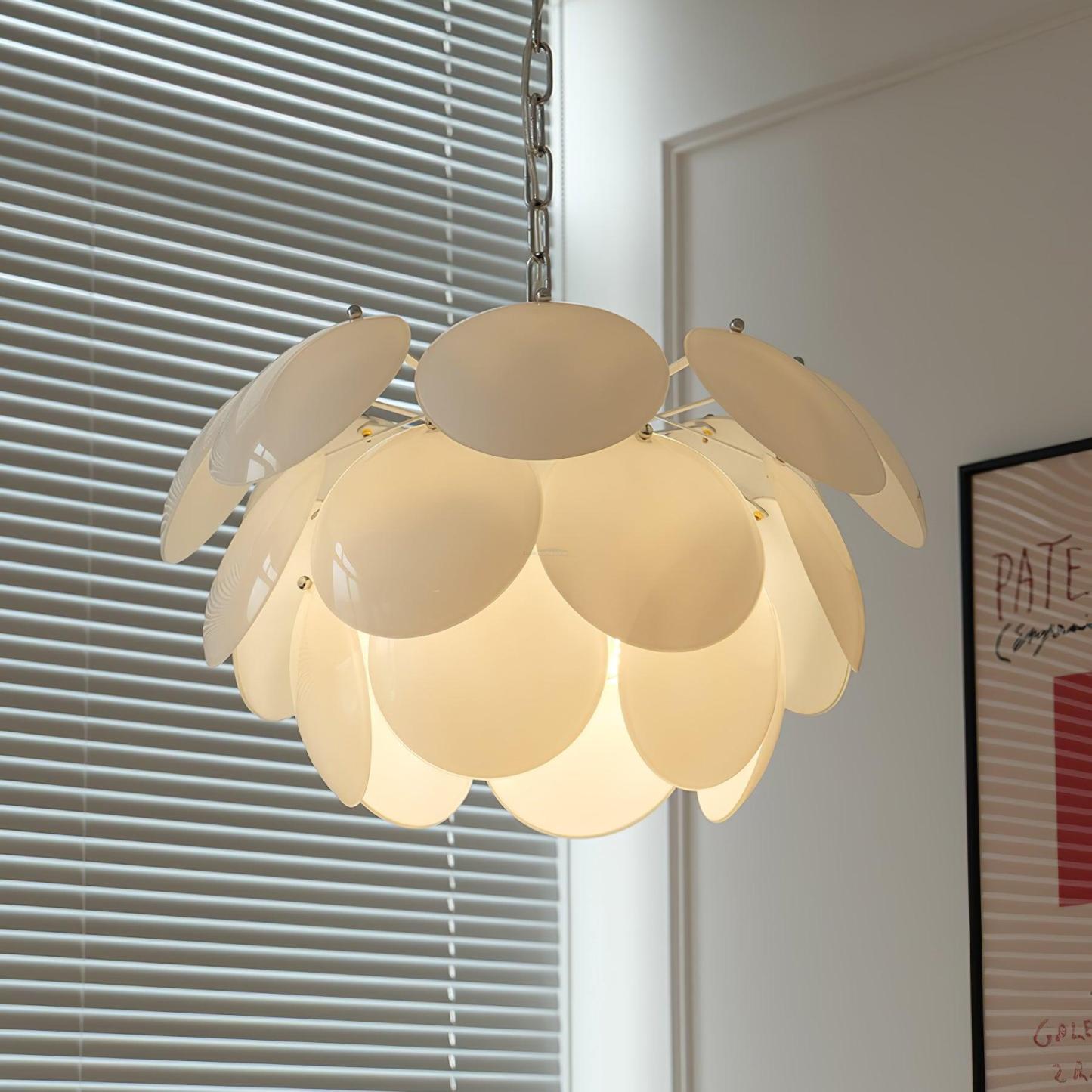 Luminous Petal Glass Round Chandelier-Sylvia Space