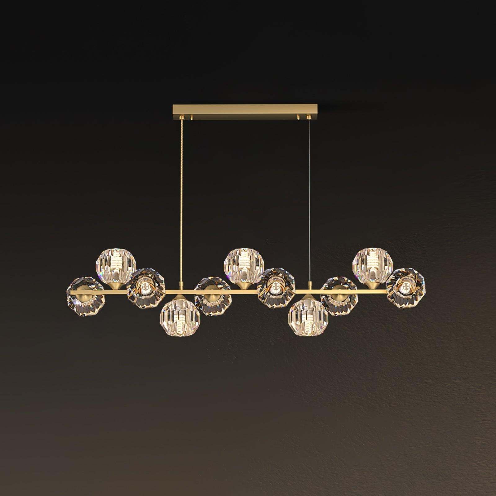 Crystal Glass Ball Chandelier with 7/9/11/13/15/17 heads-Sylvia Space