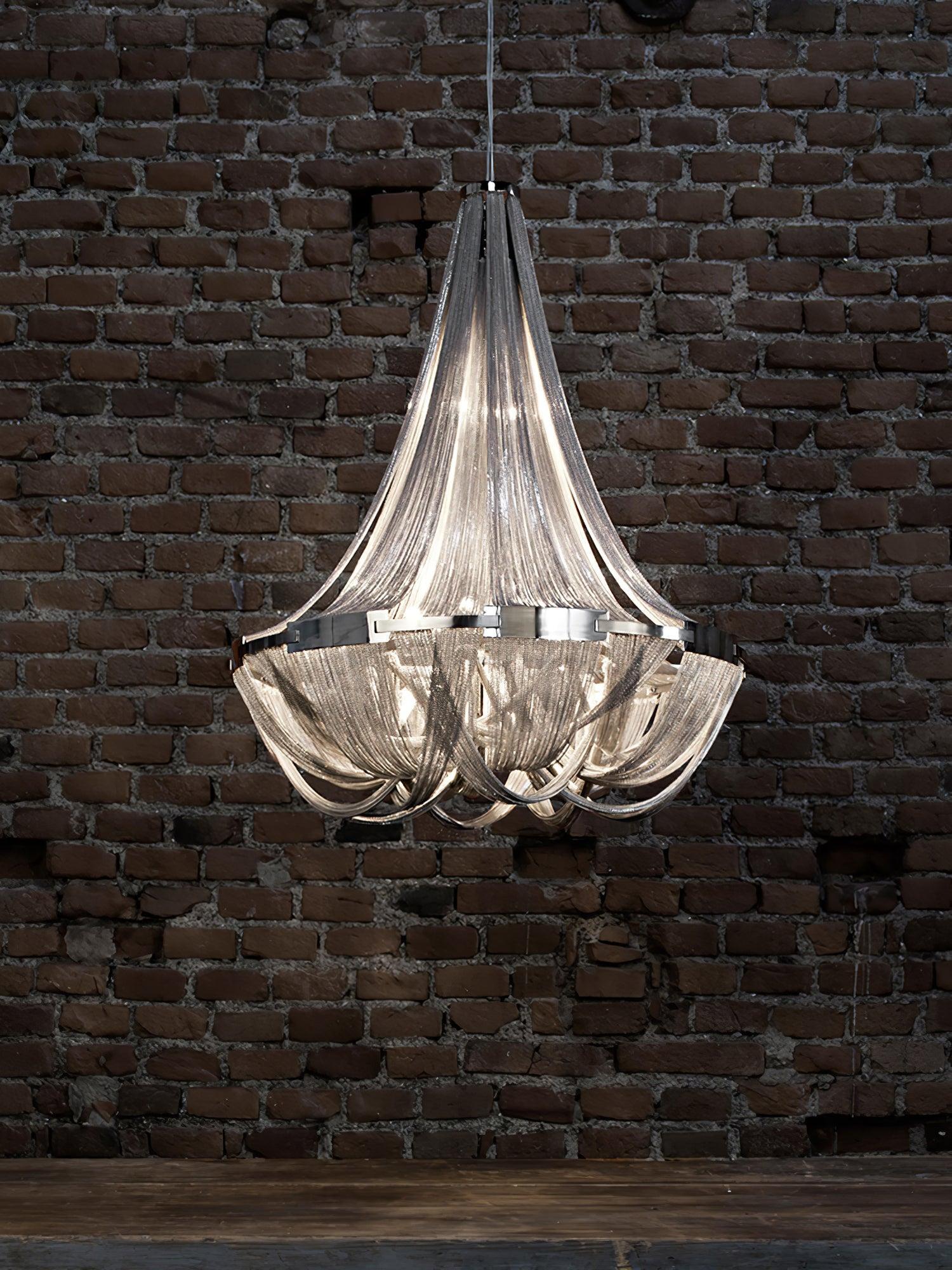 Tassel Aluminum Chain Chandelier ∅ 23.6″-Sylvia Space