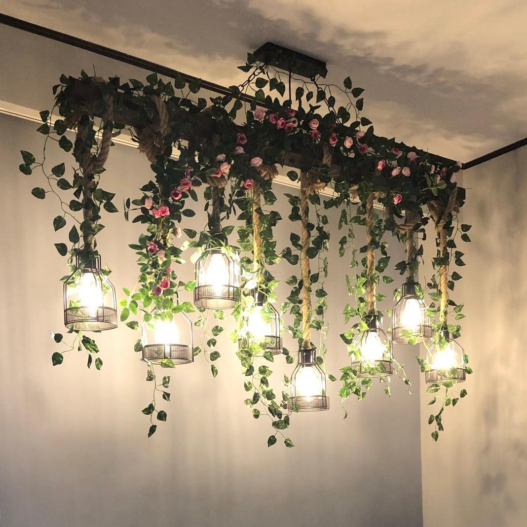 Rustic Wooden Chandelier with 3/5/8 heads-Sylvia Space