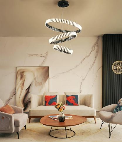 Hanging LED Chandelier ∅ 15.7″-Sylvia Space