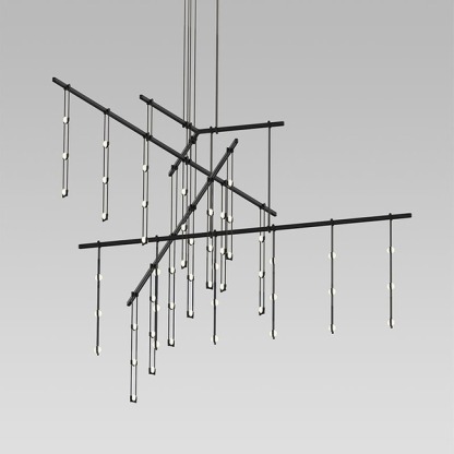 Suspenders Tri-Bar Pendant with Ladder Lights