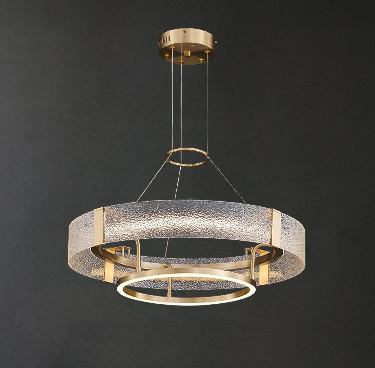 Ripple Glass Chandelier with 1/2/3 Tier-Sylvia Space