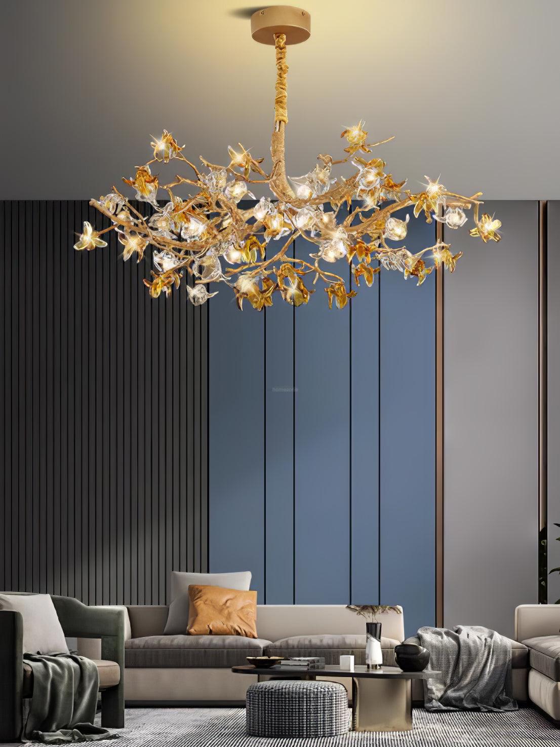 Aosta Brass Branch Type Chandelier-Sylvia Space
