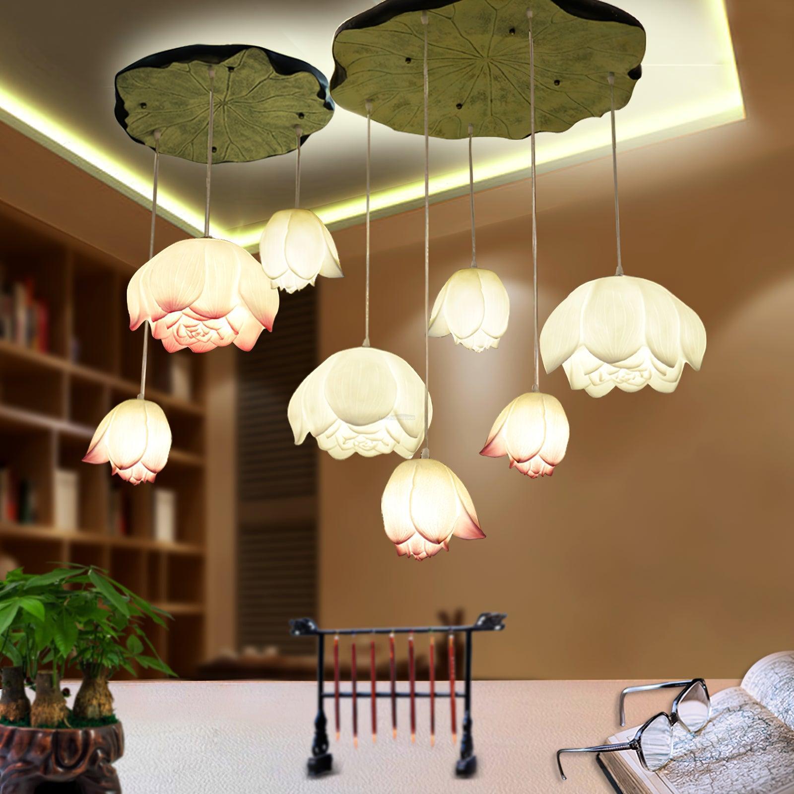 Lotus Chandelier 6.6''/11.8''/18.5''/22''-Sylvia Space