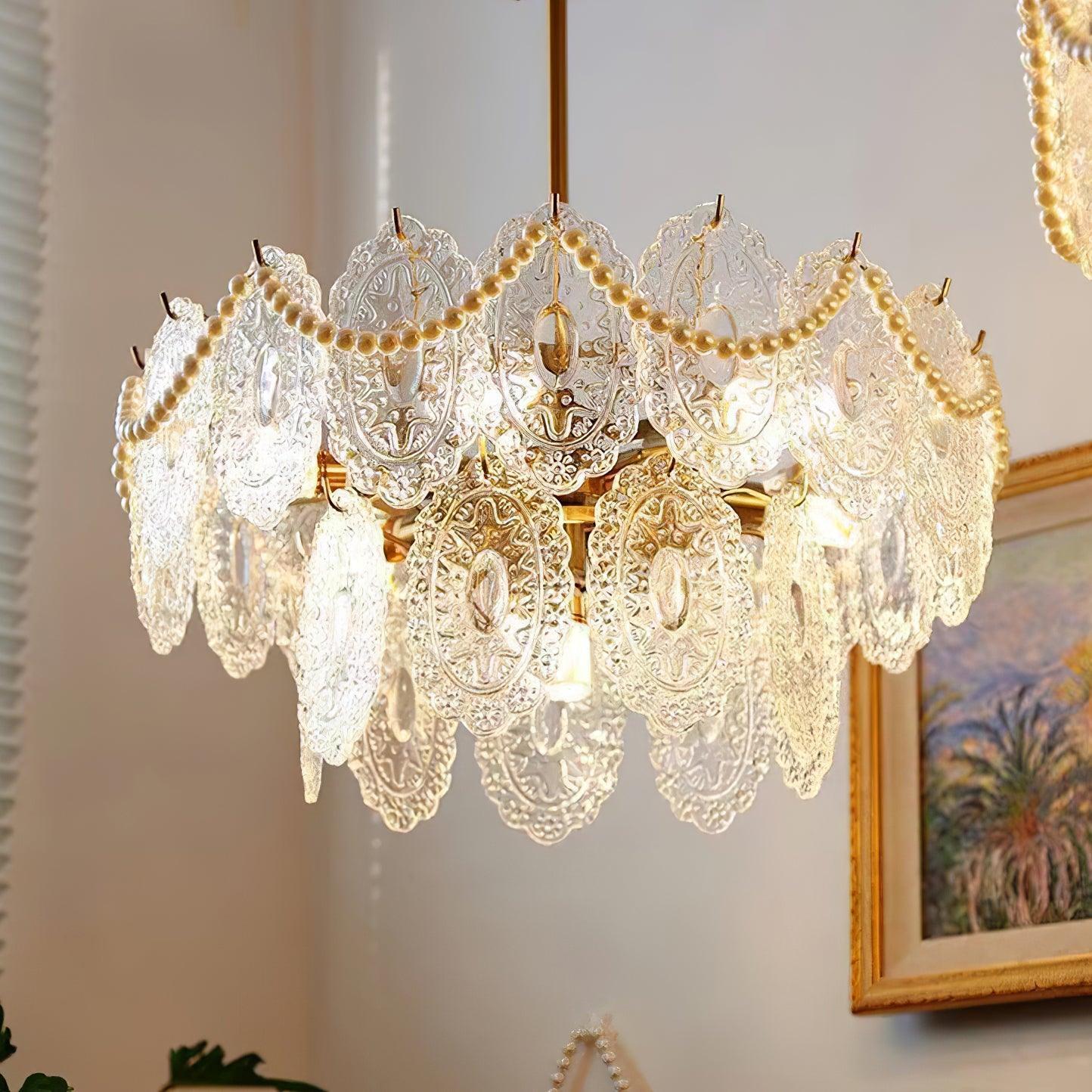 Wave Pearl Style Chandelier-Sylvia Space