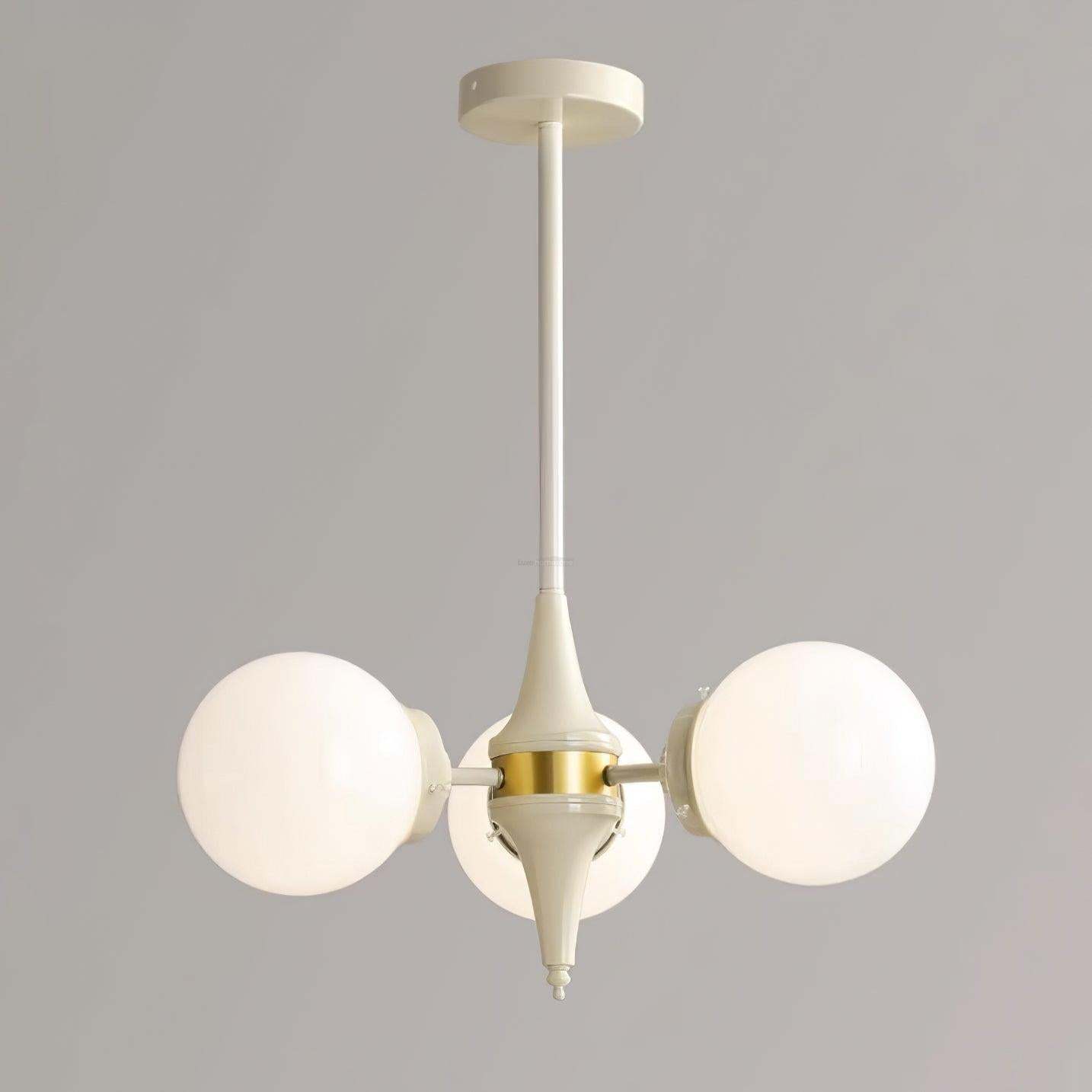 Cream Glass Ball Chandelier ∅ 19.7″-Sylvia Space