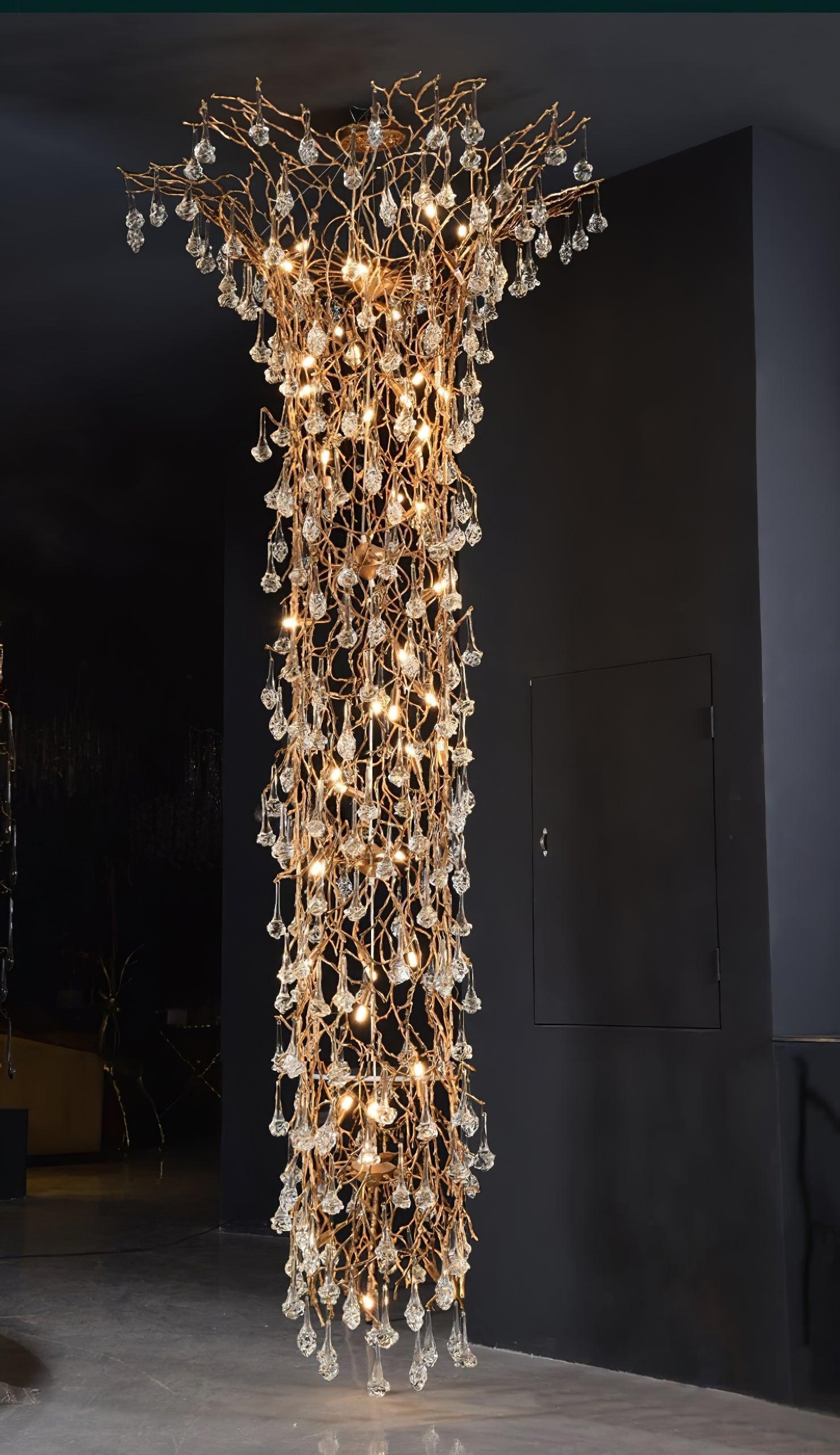 Tree Branch Staircase Chandelier ∅ 59″-Sylvia Space