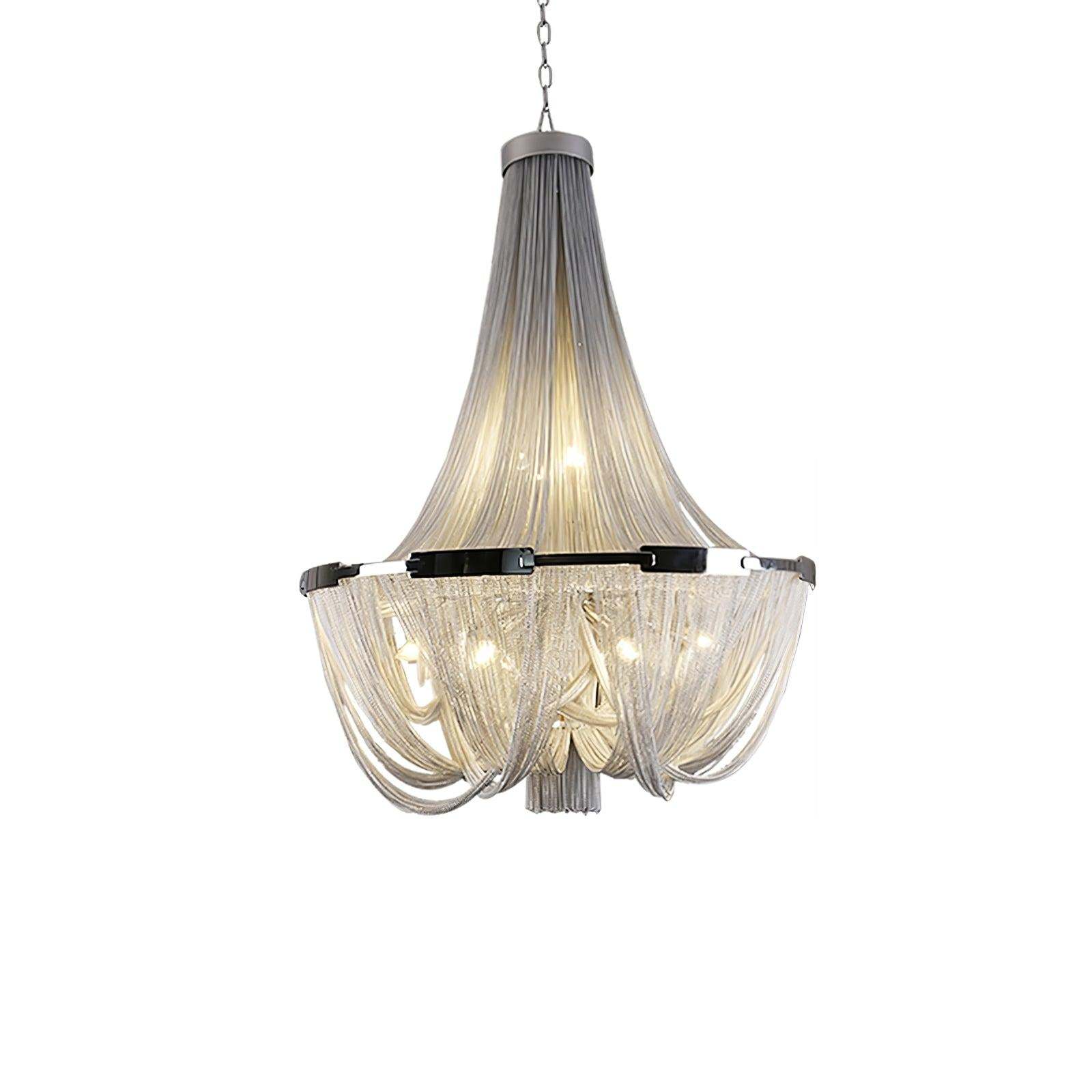 Tassel Aluminum Chain Chandelier ∅ 23.6″-Sylvia Space