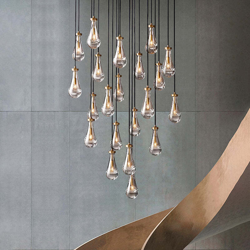 Raindrop Glass Round Chandelier 47"