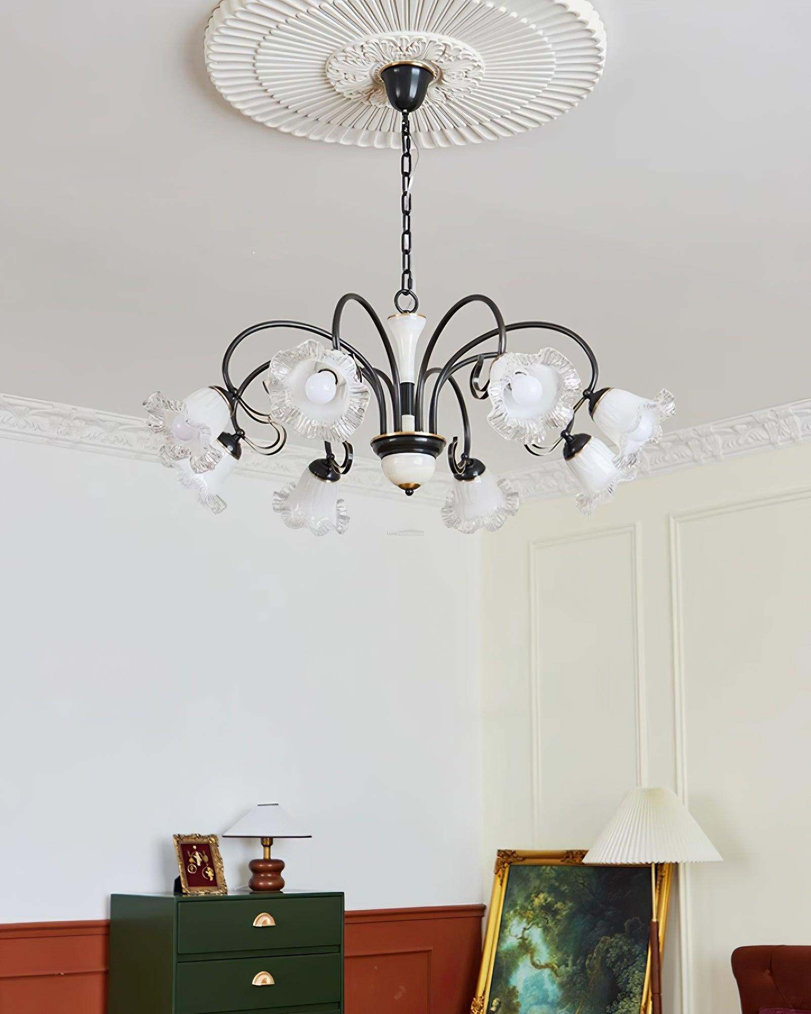 Luce Black Chandelier with 3/6/8 heads-Sylvia Space