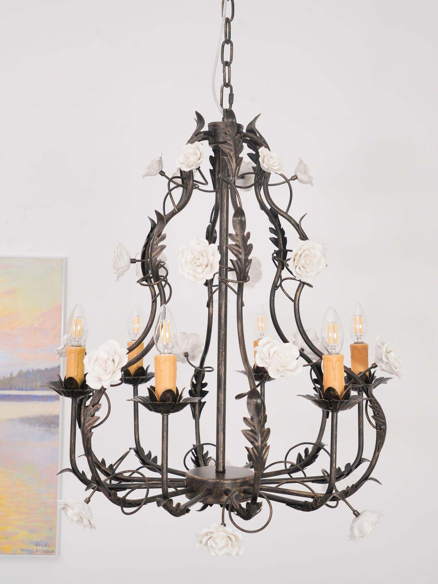 Florentine Rose Garden Chandelier with 5/6 heads-Sylvia Space