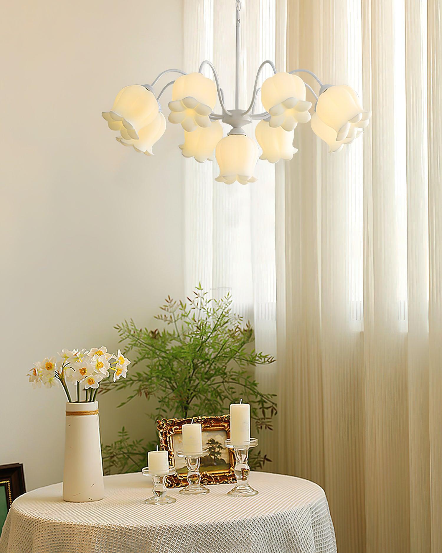 Lilium Cluster Chandelier with 3+1/5+1/6+1/8+1 heads-Sylvia Space