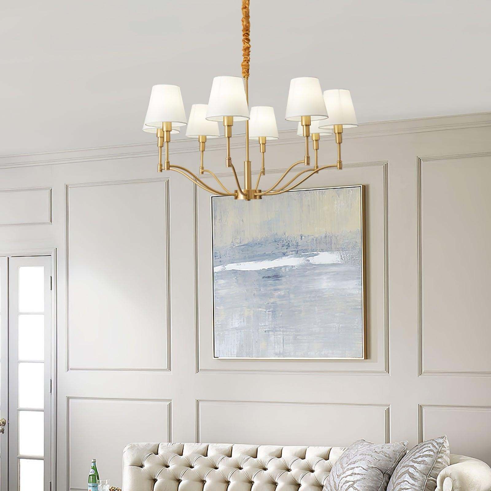 Meridian Mid Century Brass Chandelier with 3/5/8 heads-Sylvia Space