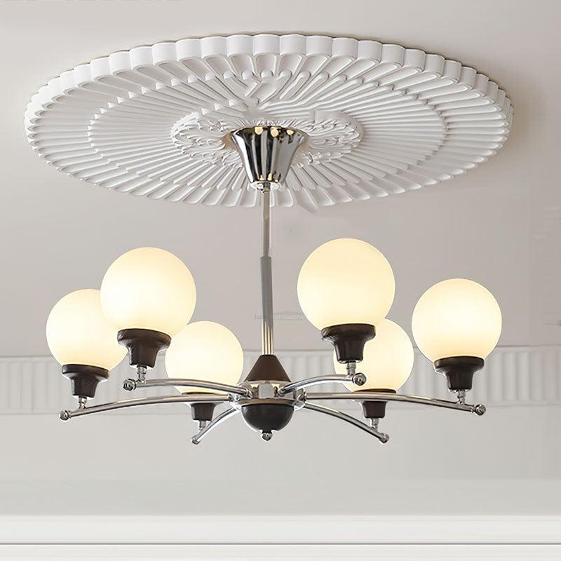 Walnut Glass Ball Chandelier ∅ 21.6″-Sylvia Space