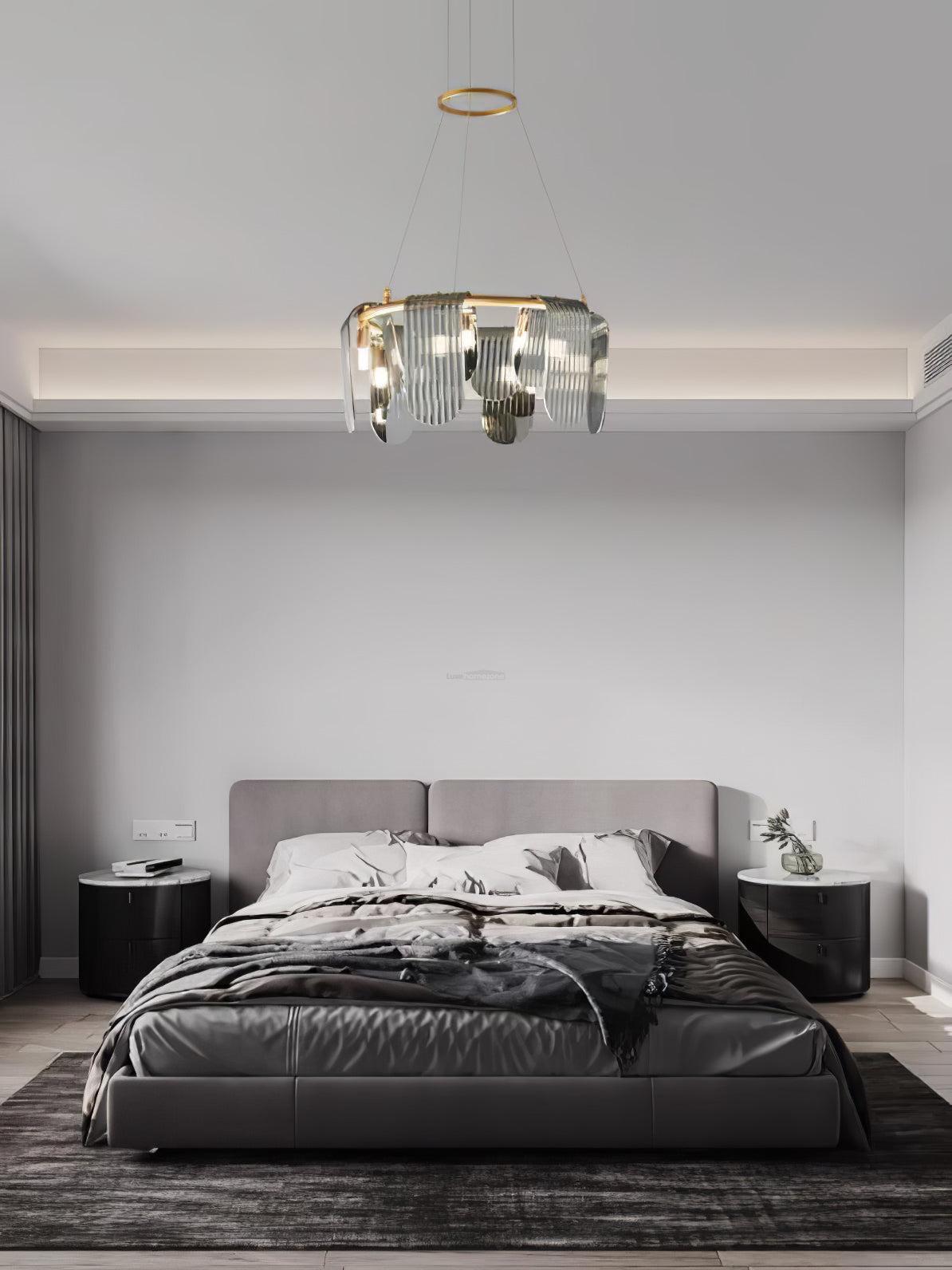 Folioles Brass Chandelier with 6/9/12 lamps-Sylvia Space