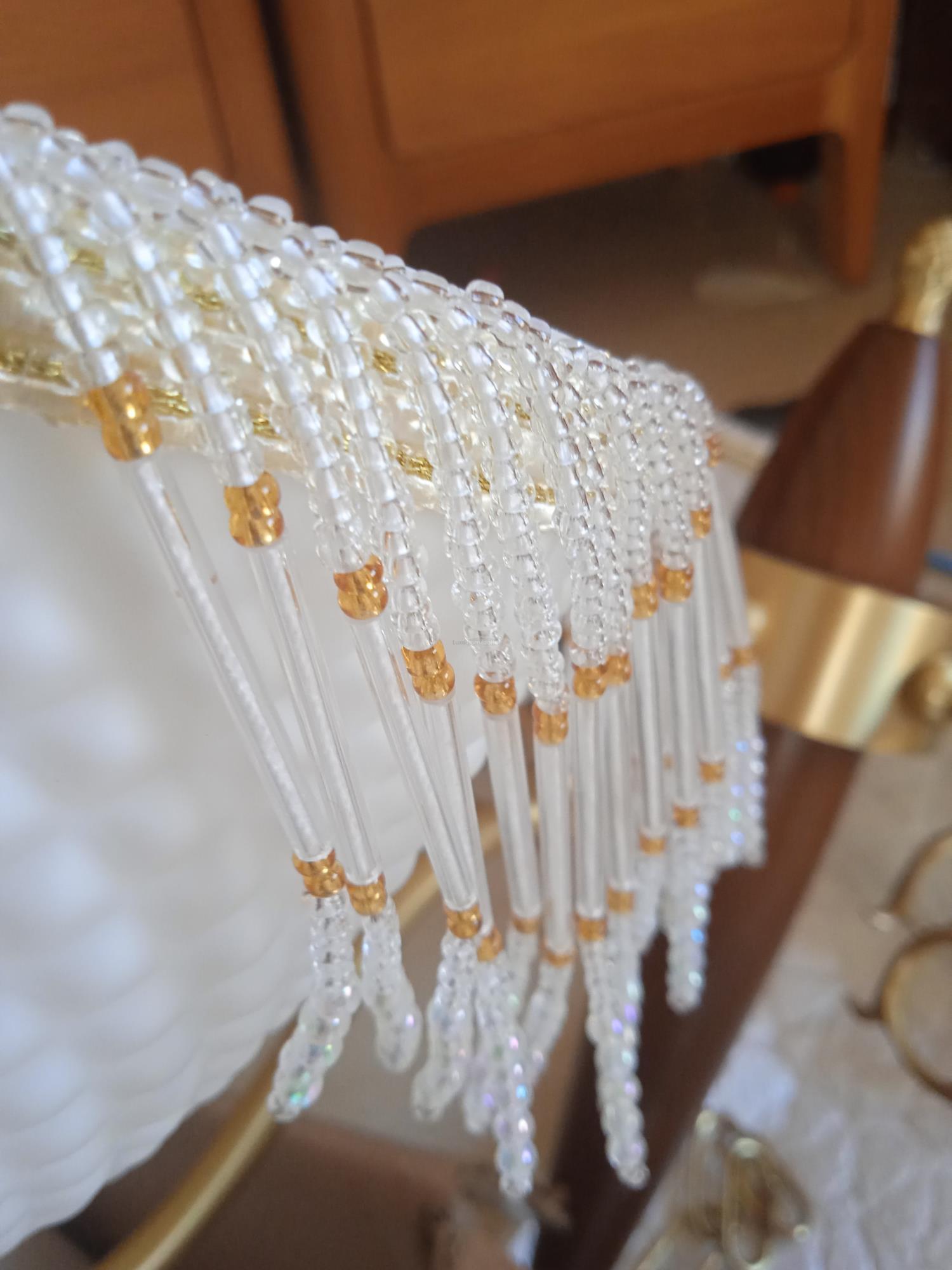 Mesh Tassel Glass Chandelier ∅ 19.7″-Sylvia Space