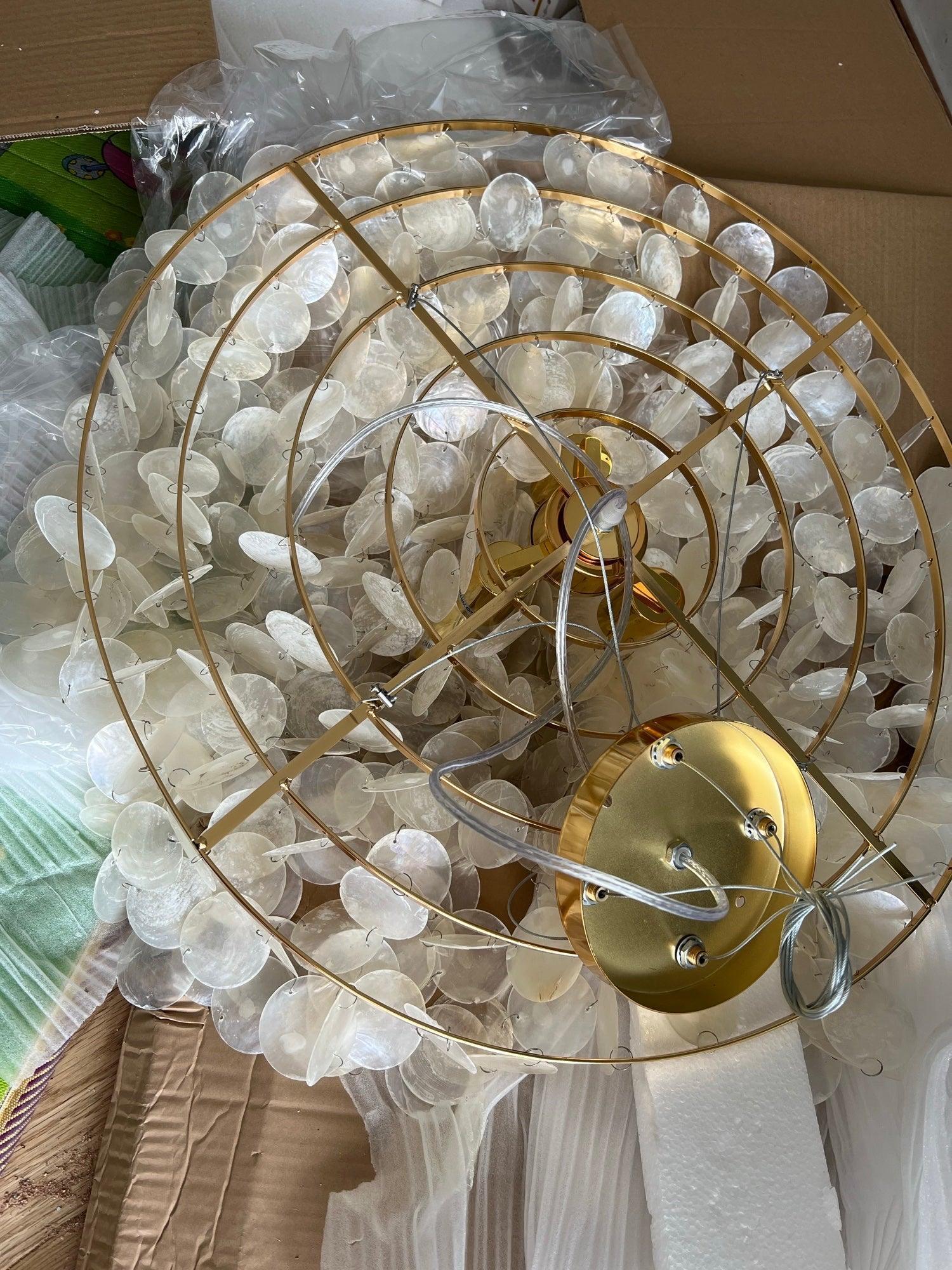 Shell Wind Chime Chandelier ∅ 19.7″-Sylvia Space