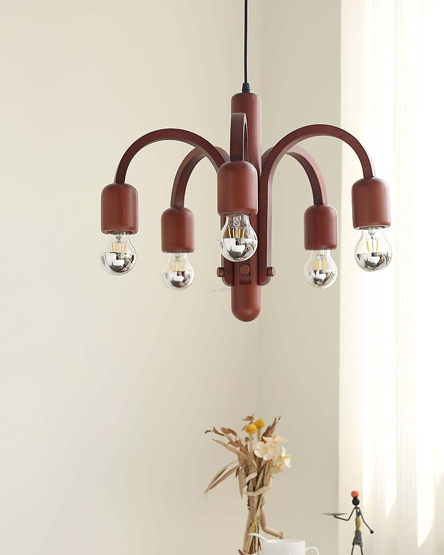 Candela Teak Chandelier Φ 19.6″-Sylvia Space