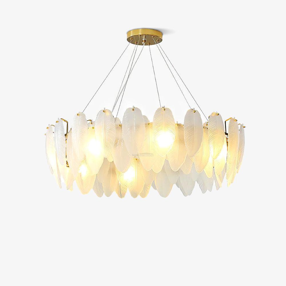 Glass Feather Style Chandelier-Sylvia Space