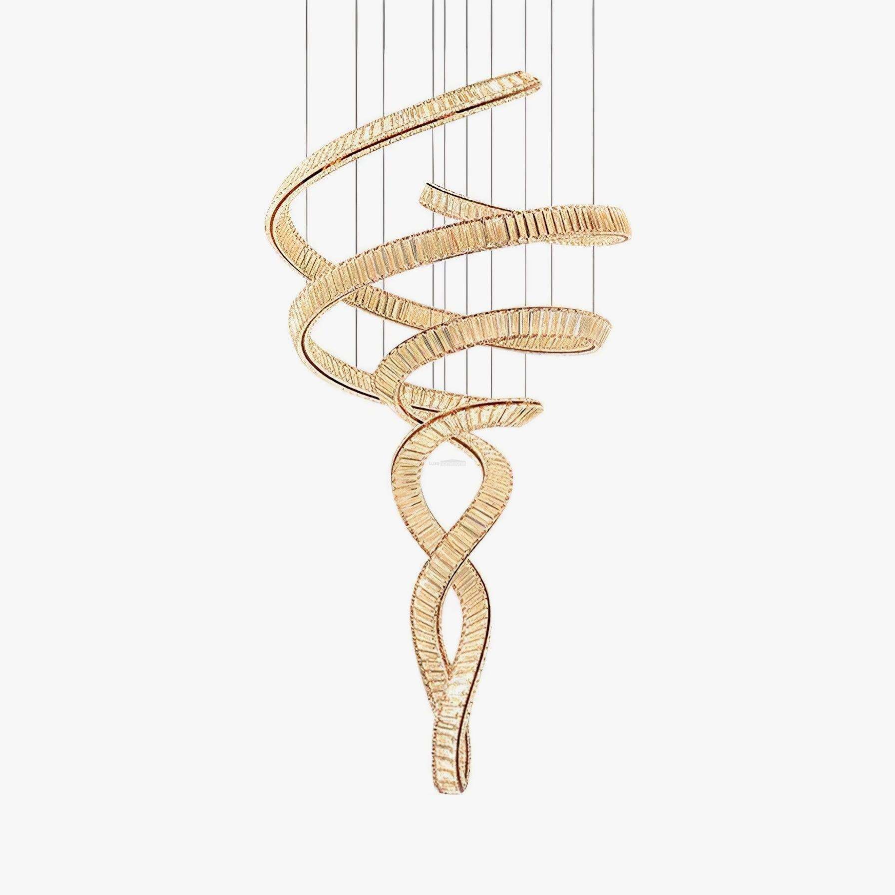 Long Spiral Crystal Chandelier ∅ 31.5″-Sylvia Space