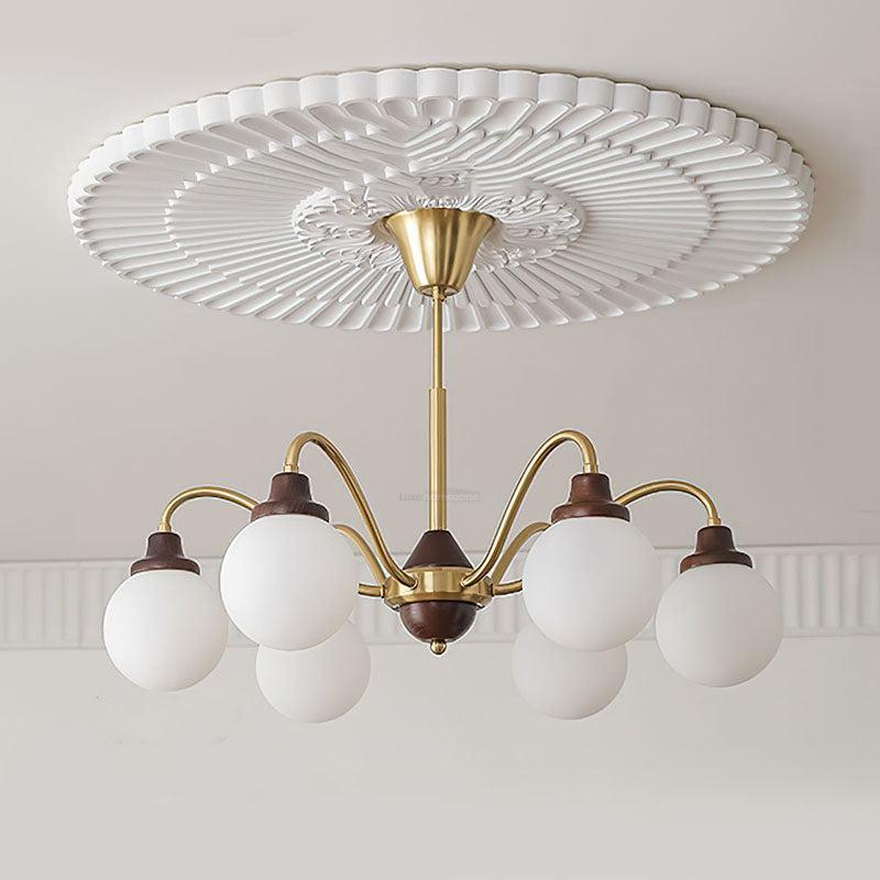 Solid Wood Magic Bean Chandelier with 4/6/8 heads-Sylvia Space