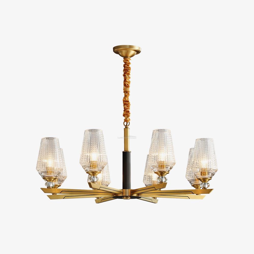 Orrefors Brass Chandelier Φ 25.2″-Sylvia Space