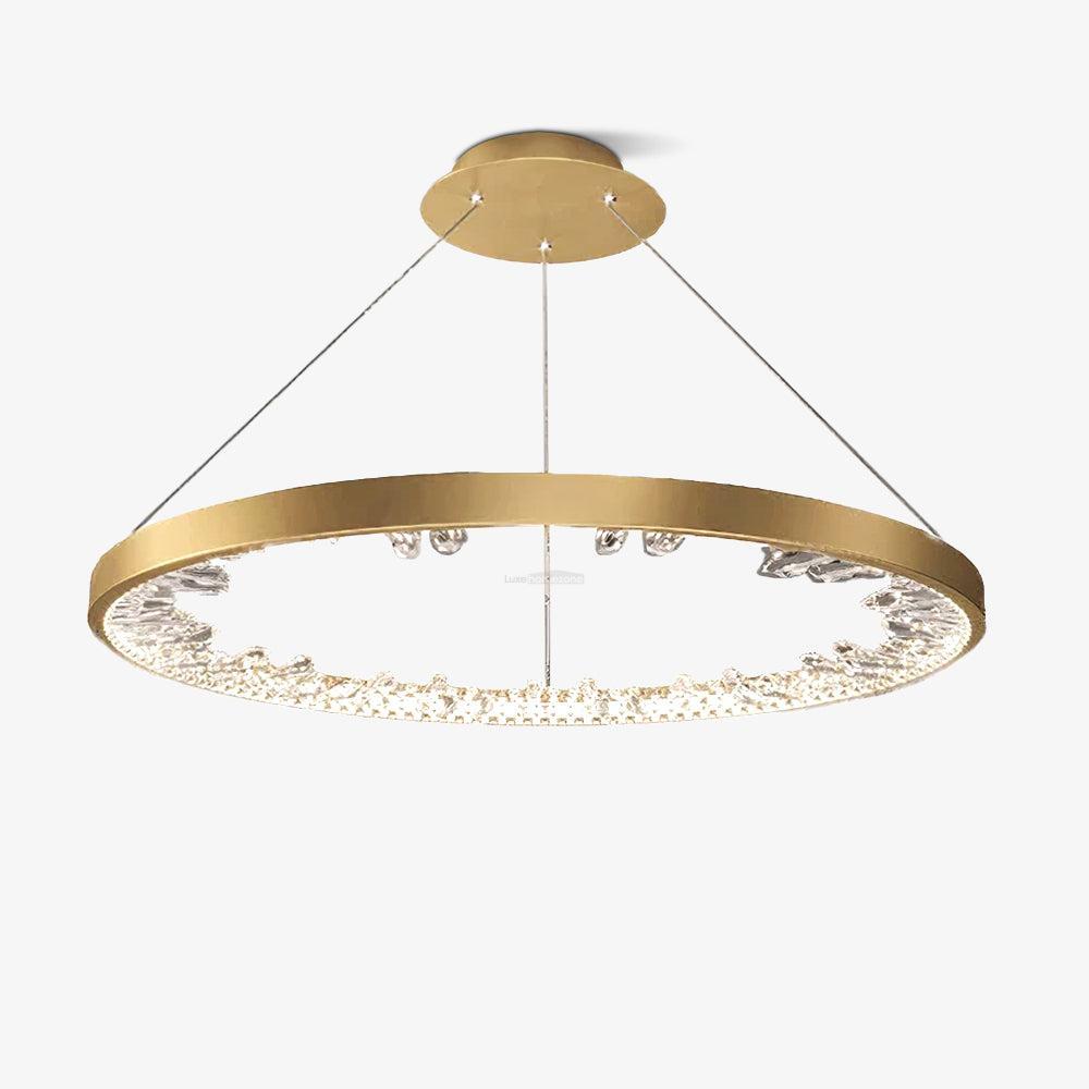 Luxury Circle Crystal Chandelier ∅ 15.7″-Sylvia Space