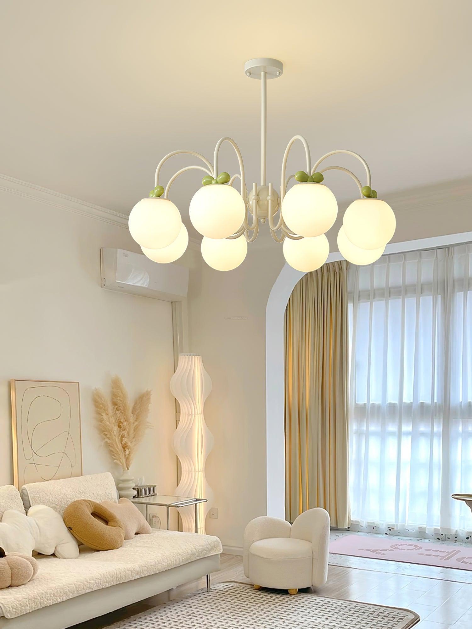 Cream Cherry Chandelier with 4/5/6/8 heads-Sylvia Space