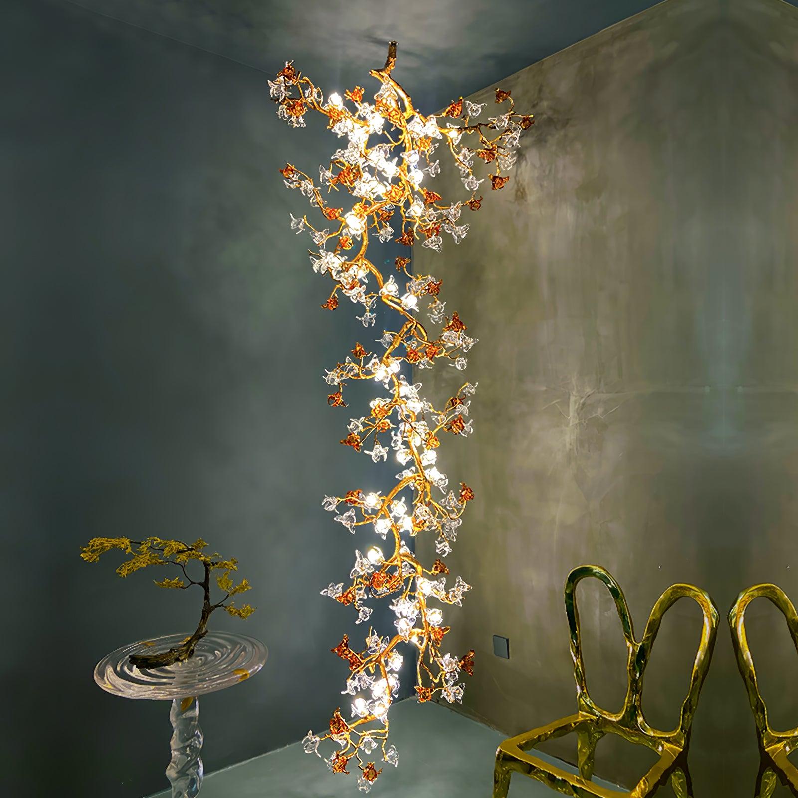 Brass Maple Long Branch Chandelier-Sylvia Space
