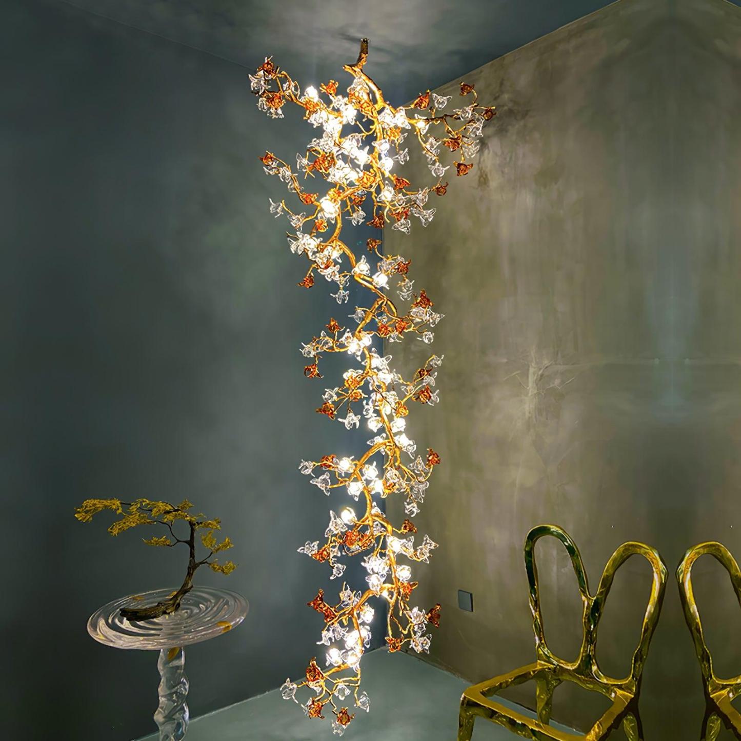 Brass Maple Long Branch Chandelier-Sylvia Space