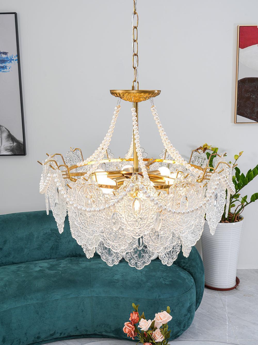 Pearls Glass Chandelier Φ 19.7″~31.5''-Sylvia Space