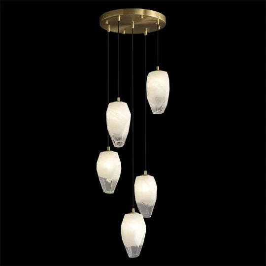 Mary Modern Glass Chandelier 5 Lights, Contemporary Chandelier Lighting-Sylvia Space