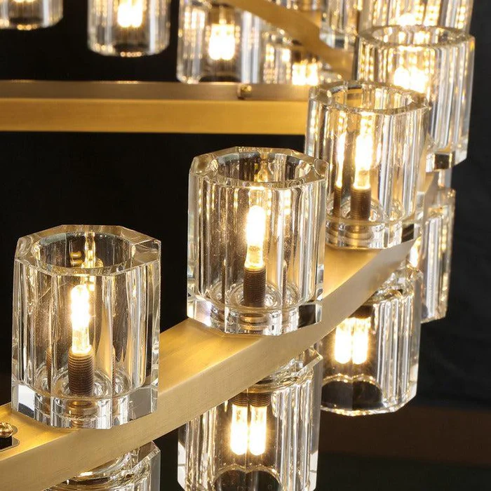 Arcardes Led Round Two-Tier Chandelier For Crystal Cup 60"