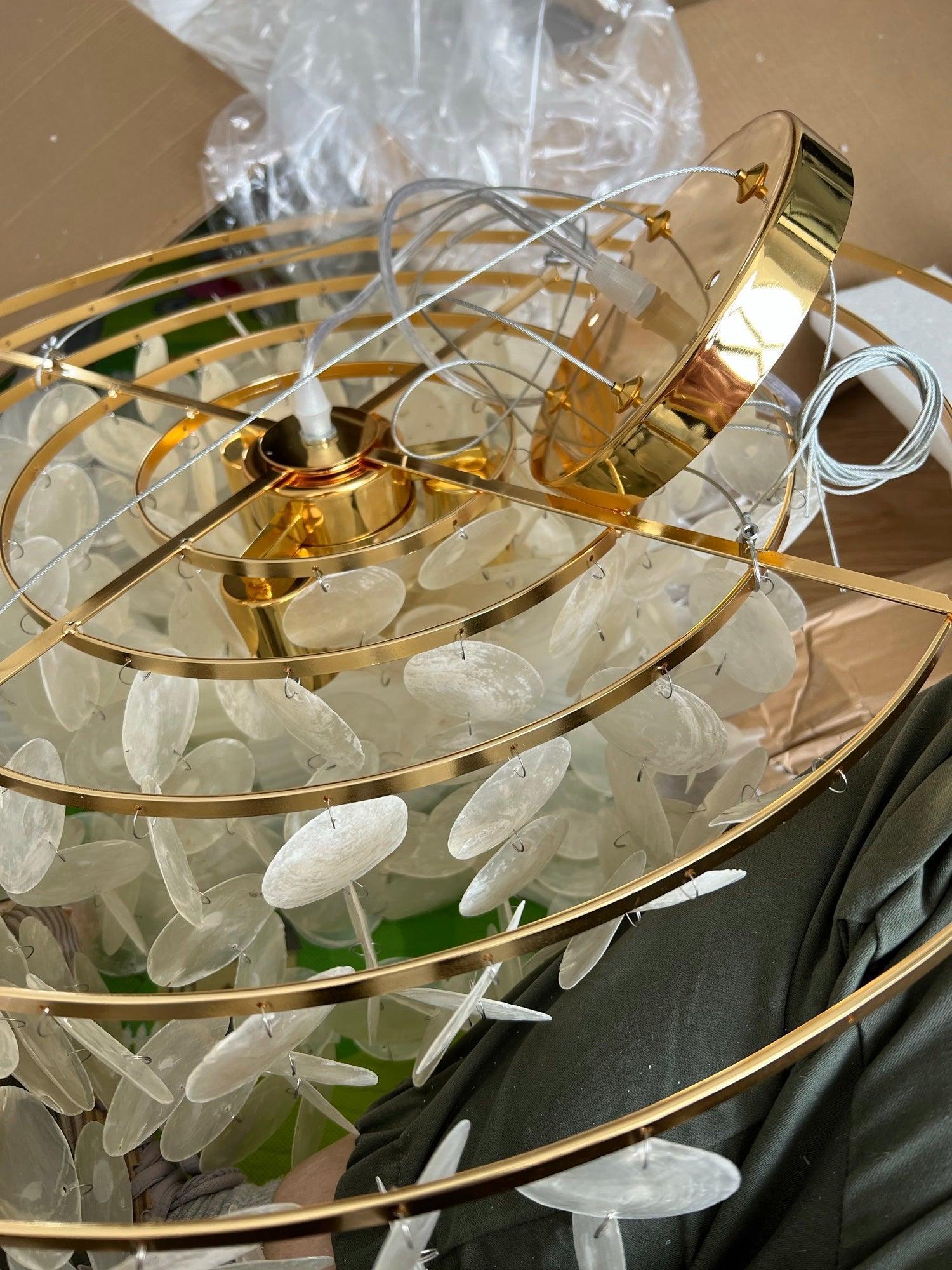 Shell Wind Chime Chandelier ∅ 19.7″-Sylvia Space