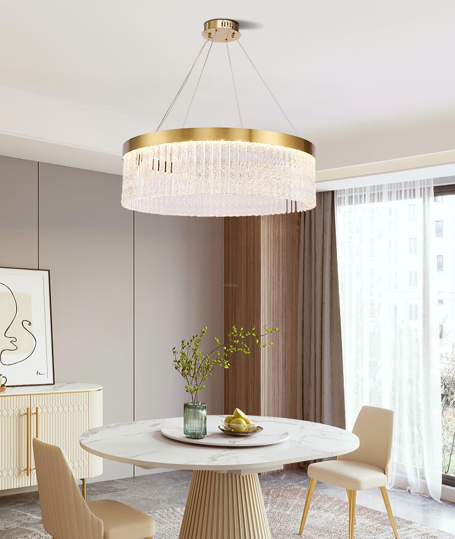 Halo Crystal Round Chandelier-Sylvia Space