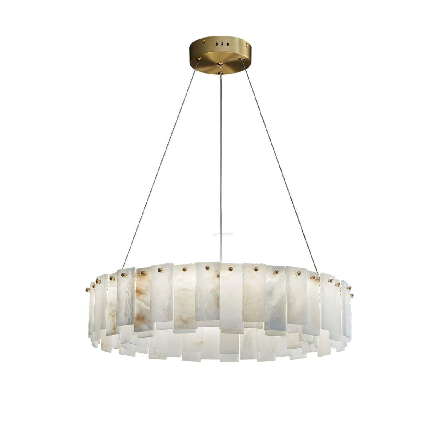 Celestial Alabaster Round/Square Chandelier-Sylvia Space