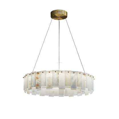 Celestial Alabaster Round/Square Chandelier-Sylvia Space