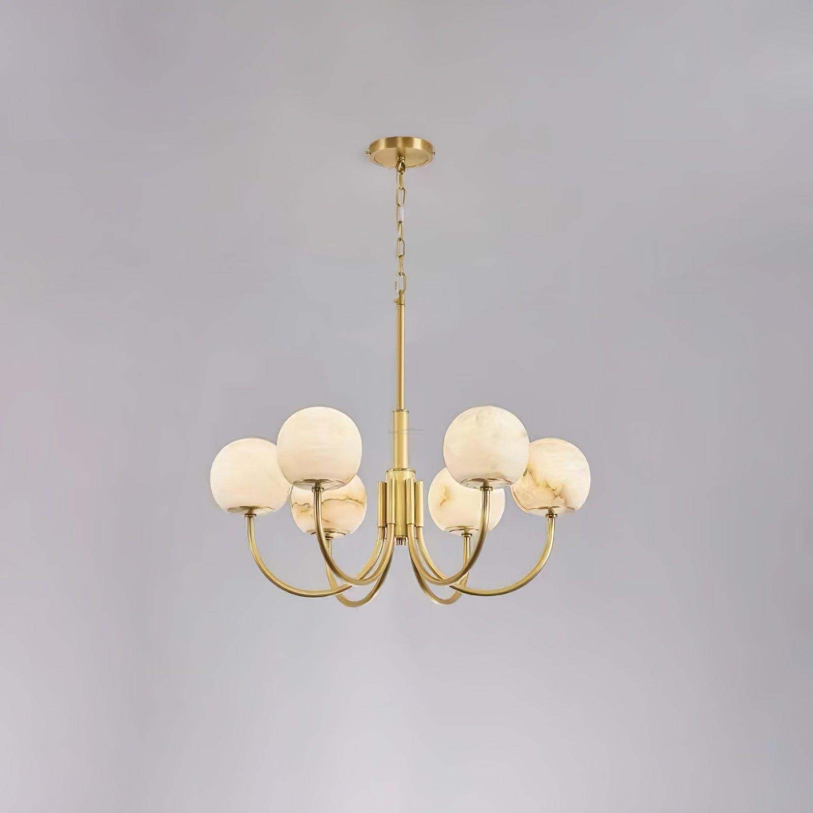 Aurelian Alabaster Globe Chandelier with 6/8/10/12 heads-Sylvia Space