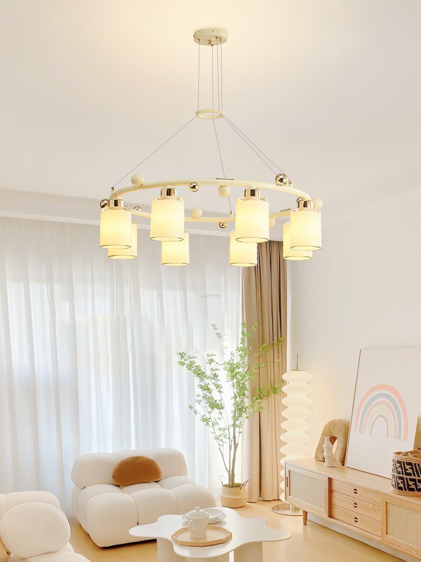 Round Glass Cup Chandelier-Sylvia Space
