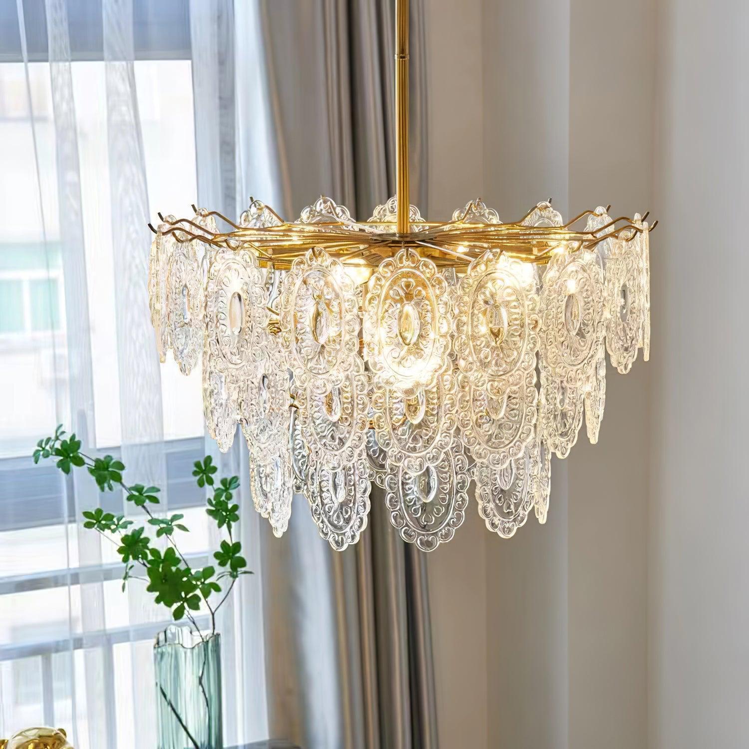 Wave Glass Style Chandelier-Sylvia Space